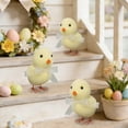 thumbnail image 2 of Easter Flocked Chicks Decorations, Cute Fuzzy Chick Ornaments with Ribbons for Spring, Easter Egg Hunt & Home Decor, 2 of 6