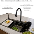 thumbnail image 3 of Tarja Cocina Fregadero de Lujo con Cascada Acero Inoxidable 80cm X 46cm X 20cm, 3 of 10