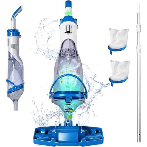 LANCHEZ Cordless Pool Vacuum for Above Ground Pool 60Min Runtime Telescopic Pole
