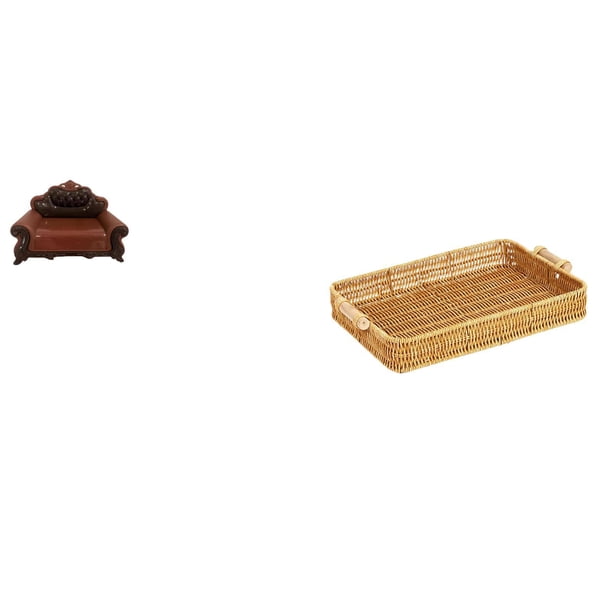 Cesta Tejida En Miniatura Para Sofá O Silla, Accesorio DIY, Mueble Individual, Micropaisaje Para Habitación, Regalo, Cuenco Para Servir Aperitivos, Plato De Pan, Decoraciones De Escritorio