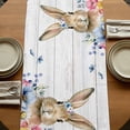 thumbnail image 5 of Table Runners 36 Inches Long Dress Scarves, Bunny Easter Farmhouse Kitchen Table Runner, Short Coffee Tablerunners, Spring Floral Blue Eucalyptus Leaves Wooden 13x36 Inch, 5 of 9