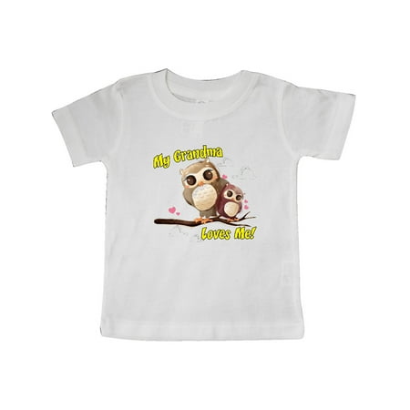 

Inktastic My Grandma Loves Me Owl Gift Baby Boy or Baby Girl T-Shirt