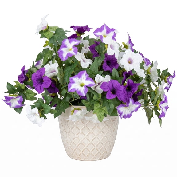Lonian 2-Pack Artificial Flowers for Outdoor, UV Resistant Realistic Fake Plants for Balcony, Porch, Patio & Garden