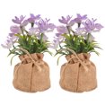 thumbnail image 1 of MERRYHAPY 2Ud Flores Artificiales De En Maceta Morada Ideal Para De Hogar O Eventos, 1 of 7