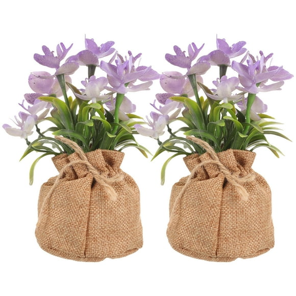 MERRYHAPY 2Ud Flores Artificiales De En Maceta Morada Ideal Para De Hogar O Eventos