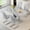Table+4 Light Gray Chairs(Style 2), variant on JUFU Dining Table Set for 6, 63'' White Faux Marble Dining Table with 6 Chairs, Modern Dining Room Table Set with PU Upholstered Chairs, Sturdy and Easy Assembly