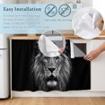 thumbnail image 5 of Lion Cabinet Curtains for Kitchen 35"W x 35"L, Modern Minimalist Black White Powerful Wild Animal Lion Head Laundry Sink Cabinets Magic Tape Short Curtain Privacy Panel for Bathroom Vanity Cabinets, 5 of 9
