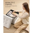 thumbnail image 5 of SONGMICS Small Storage Ottoman, Folding Ottoman Cube, 15 x 15 x 15.7 Inches, Footstool, Footrest, 9.8 Gal. (37 L), Velvet Surface, for Bedroom, Living Room, Dorm, Cappuccino Beige, 5 of 6