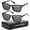 Black+Leopard Gray, variant on ROCK TAKIN 2-Pack Square Frame Sunglasses – Gray & Brown Lenses, UV400 Protection for Driving, Fishing, Golf & Outdoor Activities