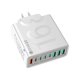 thumbnail image 1 of 8-Port USB Charger Station with 4 USB-C & 4 USB-A Ports, Smart Fast Charging Hub for Multiple Devices, Compatible with iPhone Android Tablet Smartwatch, Office Home Travel Accessories,White, 1 of 8