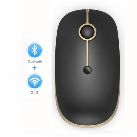 Bluetooth Mouse, Jelly Comb Slim Dual Mode 2.4GHz Wireless Mouse for Laptop, MacBook, PC