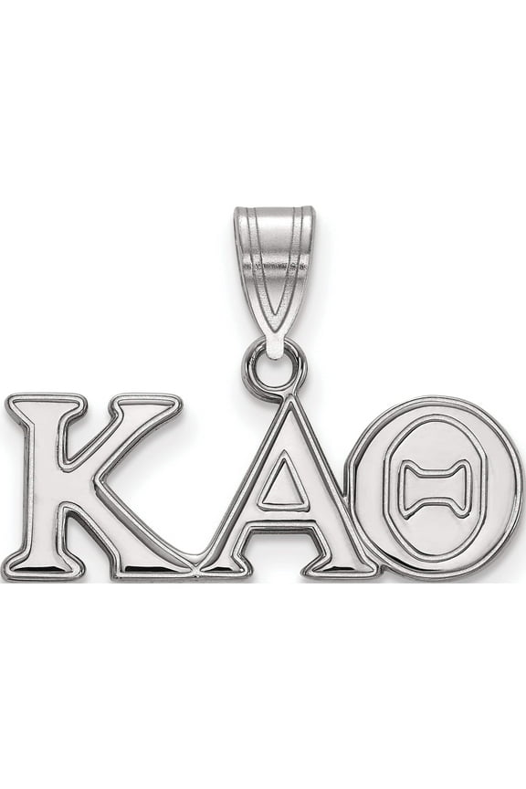 Sterling Silver Rh-Plated Logoart Kappa Alpha Theta Medium Pendant (15.5 X 23.5) Made In United States ss003kat