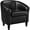 Black, variant on DLQZ Faux Leather Club Chair, Modern Accent Chair and Cozy Barrel Armchair with Sturdy Legs for Living Room Bedroom Reception Room