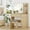 nature, variant on Brafab Rattan Vanity Set with LED Lights, Mirror, and Chair - White Nature, Wooden Makeup Table with 2 Drawers