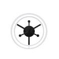 thumbnail image 5 of Home Decorators Collection Hiddenbrook 15 in. 3-Light Matte Black Semi-Flush Mount with White Fabric Shade, 5 of 5