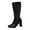 Black, variant on Women's Mid-Calf Boots with Heel Side Zipper Design for Comfort Walking and Versatile Outdoor Wear