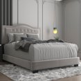 thumbnail image 4 of Modern Velvet Upholstered 54" Double Bed in Light Grey, 4 of 7