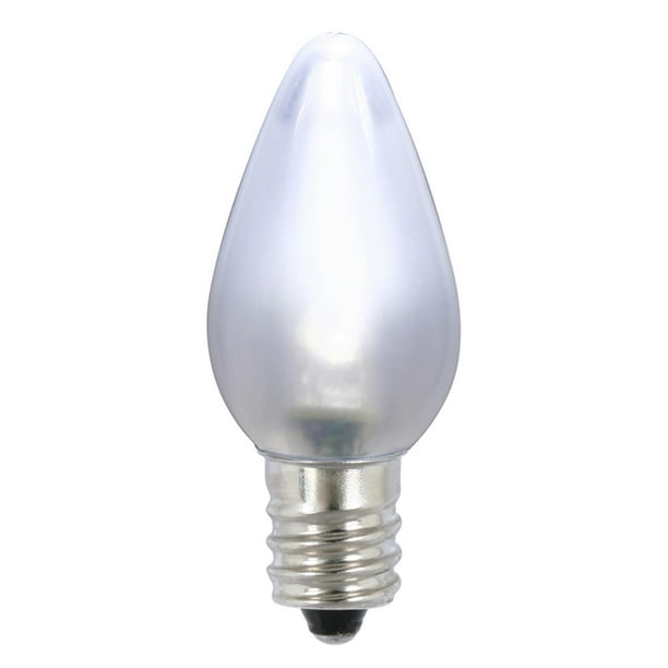 Club Pack of 25 Pure White LED C7 Ceramic Twinkle Replacement Christmas