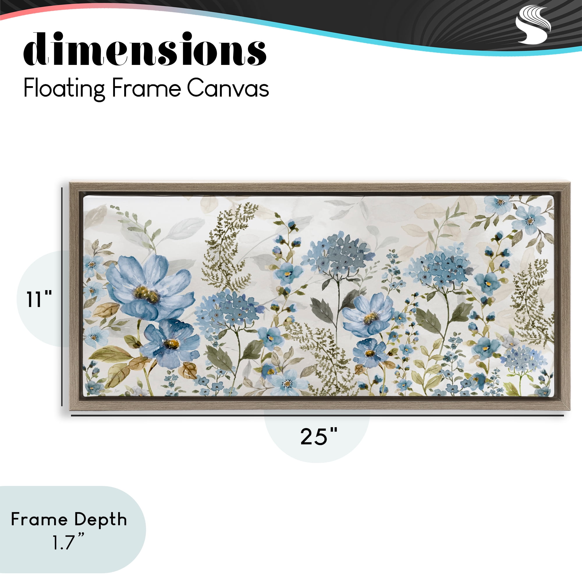 Stupell Industries Subdued Meadow Foliage Brown Framed Floater Canvas Wall Art, design by Nan