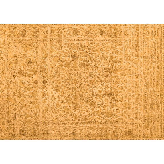 Ahgly Company Indoor Rectangle Abstract Orange Contemporary Area Rugs, 4' x 6'
