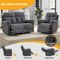thumbnail image 6 of Bonzy Home Manual Reclining Sofa Set with Adjustable Backrest, Living Room Recliner Sofa for Adult with Single Recliner Chair & Loveseat, Couch Recliners for Living Room Furniture, Dark Gray, 6 of 7