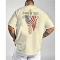 thumbnail image 3 of "In God We Trust" T-Shirt – Patriotic American Flag Draped Cross Graphic Tee, 3 of 6