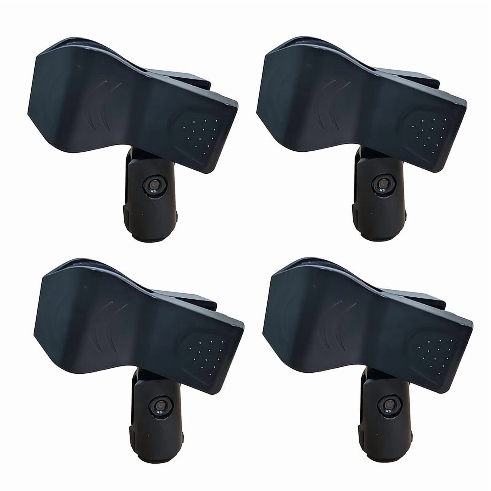 4 Packs Wired Wireless Microphone Stand Holder Clamp Rotatable Mic Microphone Clip Mount