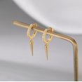 thumbnail image 4 of Sterling Silver Spike Earrings Hoop for Women Teens Geometric Huggie Hoop Earrings Drop Punk Earrings Minimalist Huggie, 4 of 10