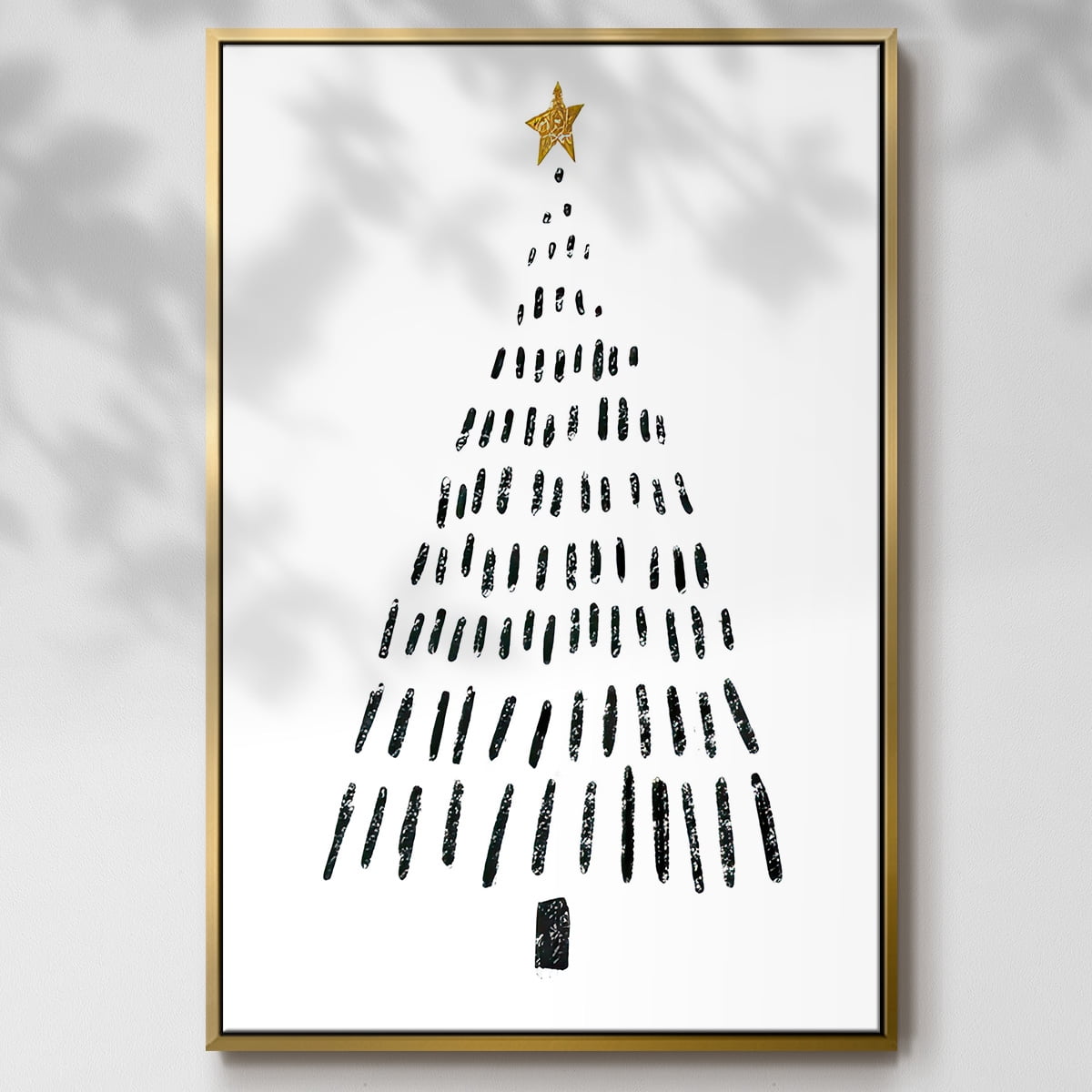 Christmas Tree - Framed Gallery Wrapped Holiday Canvas - 25 x 37 - Gold Frame