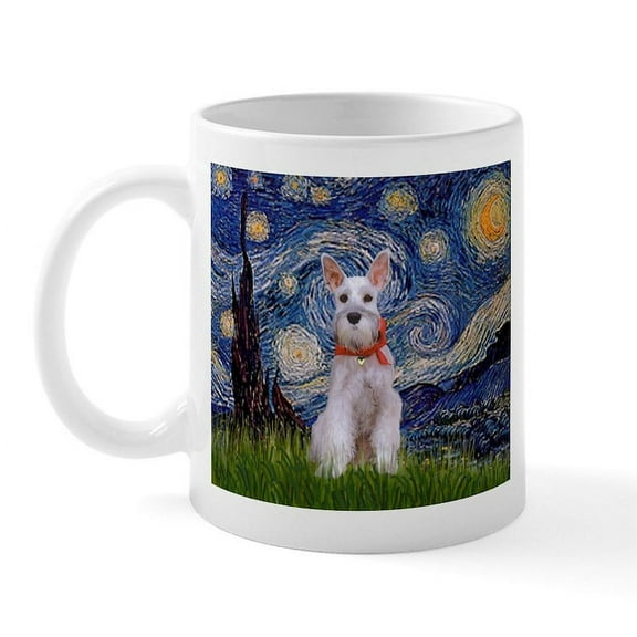 CafePress - Starry Night Schnauzer Mug - 11 oz Ceramic Mug - Novelty Coffee Tea Cup