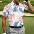 thumbnail image 4 of COSFO Hawaiian Polo T Shirts for Men Mesh Short Sleeve Work Shirt Slim Fit Casual Collared Summer Pullover Tops, 4 of 6