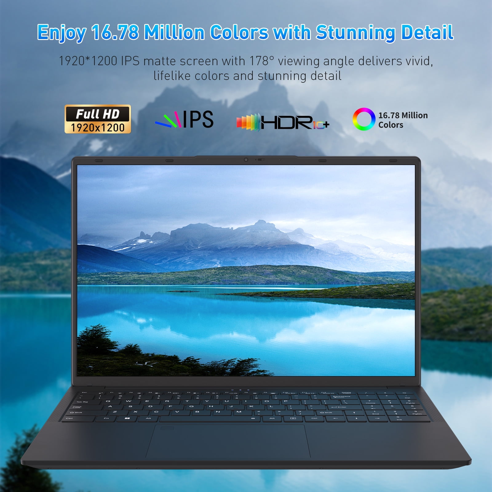 Auusda 16" Business Laptop, Windows 11 Pro Computer,Ryzen 3500U , 32GB RAM 1TB SSD, Backlit Keyboard, Fingerprint Unlock