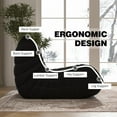 thumbnail image 3 of WHGBJA Lazy Floor Sofa Lounge Bean Bag Chair, Teddy Material Togo Sofa Soft Upholstered Accent Chair, Black, 3 of 9