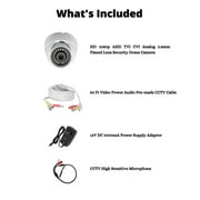 Evertech 1080P Hybrid AHD/TVI/CVI/Analog Indoor/Outdoor Dome Security Camera with 50 feet premade Cable, CCTV Microphone and 12V DC Power Adapter