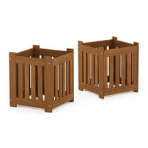 Furinno Tioman Hardwood Outdoor Lifestyle Flowerbox, Set of 2