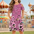thumbnail image 2 of Pounoo New Girls Dresses 10-12 Trendy Print Short Sleeve Casual Dresses Round Neck Knee Length Dress With Pocket Breathable Dresses For Kids Girls, 2 of 8
