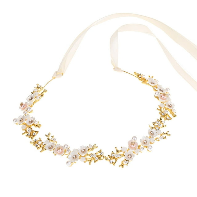 Coiffe de Mariée en Alliage Doré pour Mariages et Fêtes, Design Délicat, Confortable à Porter, 1 Pce