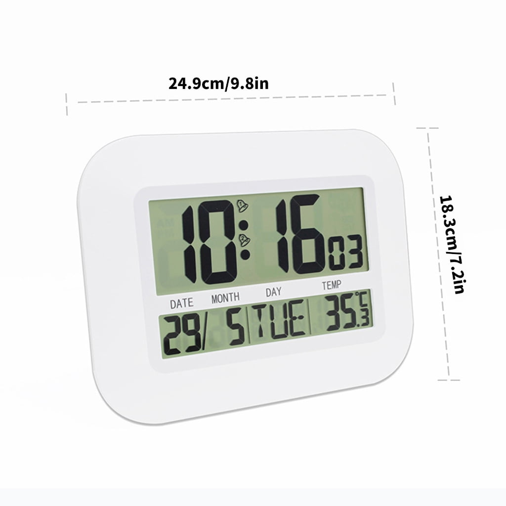 WINDLAND Digital Calendar Clock With Week Temperature Multiple Time Zone Setting Alarm Function For Office Living Room