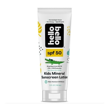 Hello Bello Mineral SPF 50 Kids Sunscreen, Reef-Friendly Lotion for All Ages, 5.0 fl oz