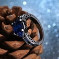 thumbnail image 3 of Blue Zirconia Band Womens 10kt Black Gold Filled Engagement Party Ring Size 6-10, 3 of 4