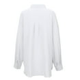 thumbnail image 7 of Nfurl Womens Cotton Button Down Shirts Loose Fit Long Sleeve Plain Shirt Casual Lapel Collar Tops Fashion Going Out Top White XL, 7 of 7