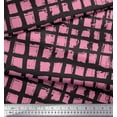 thumbnail image 2 of Soimoi Pink Silk Fabric Check Check Print Fabric by the Yard 42 Inch Wide, 2 of 4