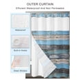 thumbnail image 2 of No Hook Cloth Fabric Shower Curtain with Snap in Liner, Vintage Blue Brown Grey Waterproof Shower Curtains Set with See Through Top Window, Retro Farmhouse Wooden Country Bath Curtains Shower 72"x84", 2 of 6