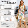 thumbnail image 2 of HELLHERO Colorful Paw Print Pattern Ladies Irregular Hem Casual Dress for Holiday Work, Side Pockets Sleeveless Sleeveless Midi Dresses, 2 of 8