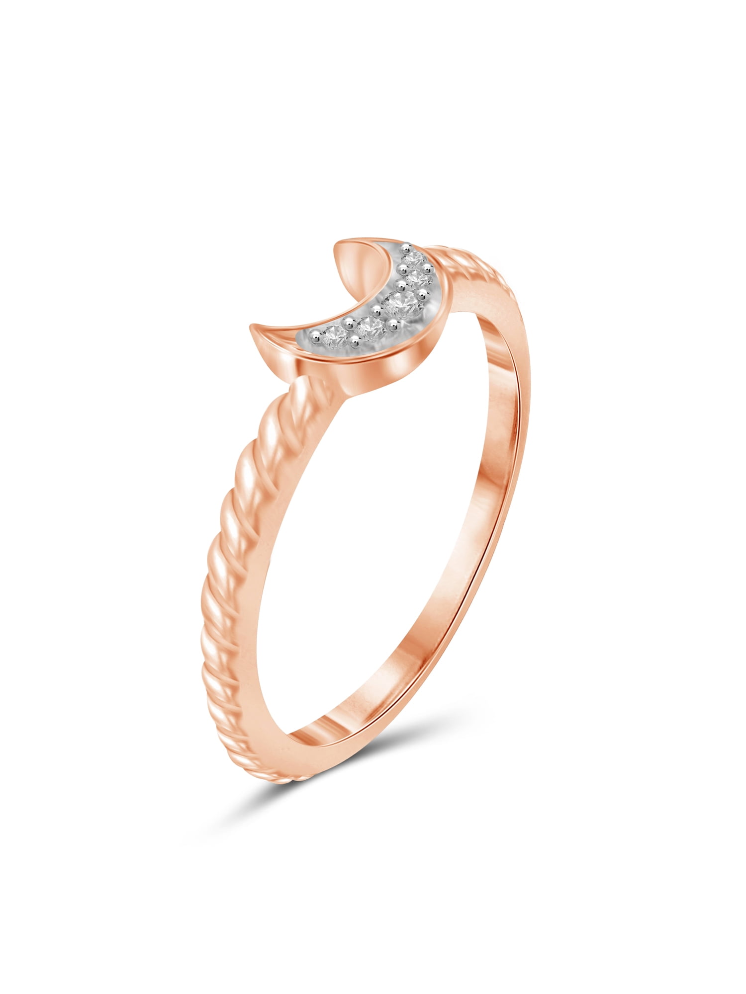 JewelersClub Diamond Rings for Women – Accent White Diamond Ring Jewelry– Rose Gold Over Silver Bands for Women –– Ring by JewelersClub