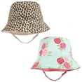 thumbnail image 3 of Hudson Baby Infant Girl 4Pc Sun Protection Hat, Blush Rose Leopard Mint Floral Leopard, 12-24 Months, 3 of 3