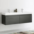 thumbnail image 2 of Fresca Fcb8042-I Mezzo 60" Wall Mounted Double Basin Vanity Set - Black, 2 of 5