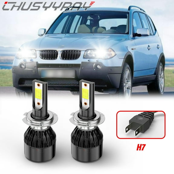 For BMW X3 2004-2012 2013 2014 2015 2016 2017 2018 - 2x H7 LED Headlight Hi/Lo Beam Bulbs Kit White