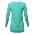 thumbnail image 3 of A2Y Women's Basic Solid Soft Cotton Long Sleeve Crew Neck Top Shirts Ash Mint M, 3 of 3