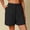 Black, variant on IDALL Athletic Shorts for Women Linen Shorts Women Casual Solid High Waist Cotton And Linen Shorts Womens Elastic Waist Summer Shorts Running Shorts Summer Shorts Army Green 2XL